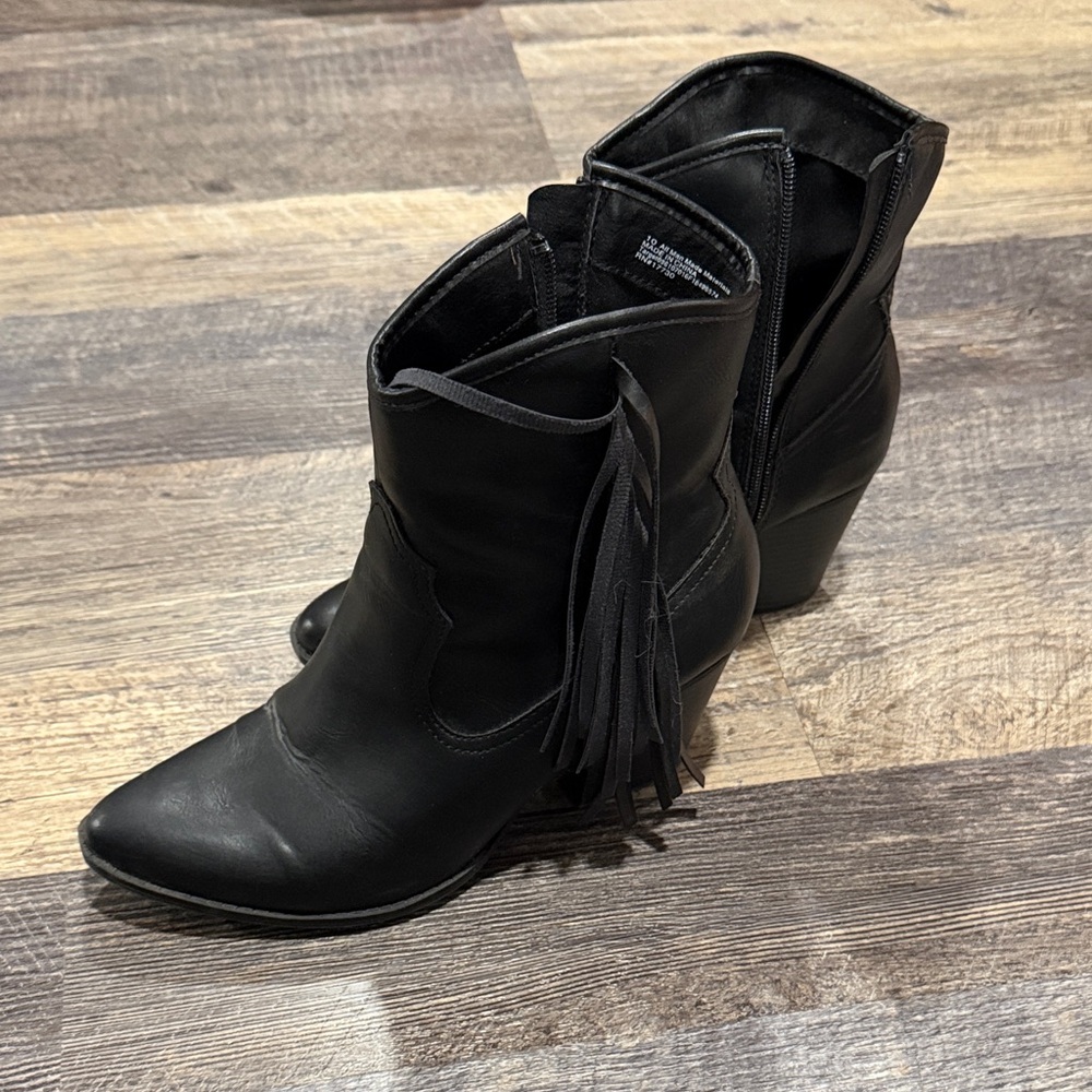 Western Fringe Ankle Boots